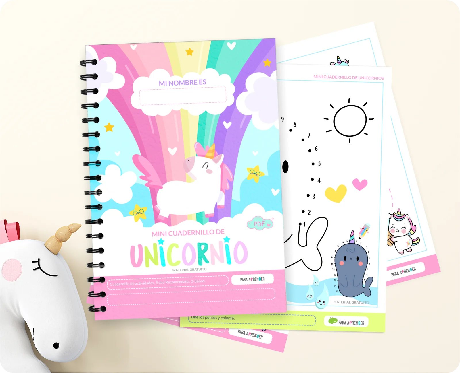 Cuaderno de Unicornios para Preescolar