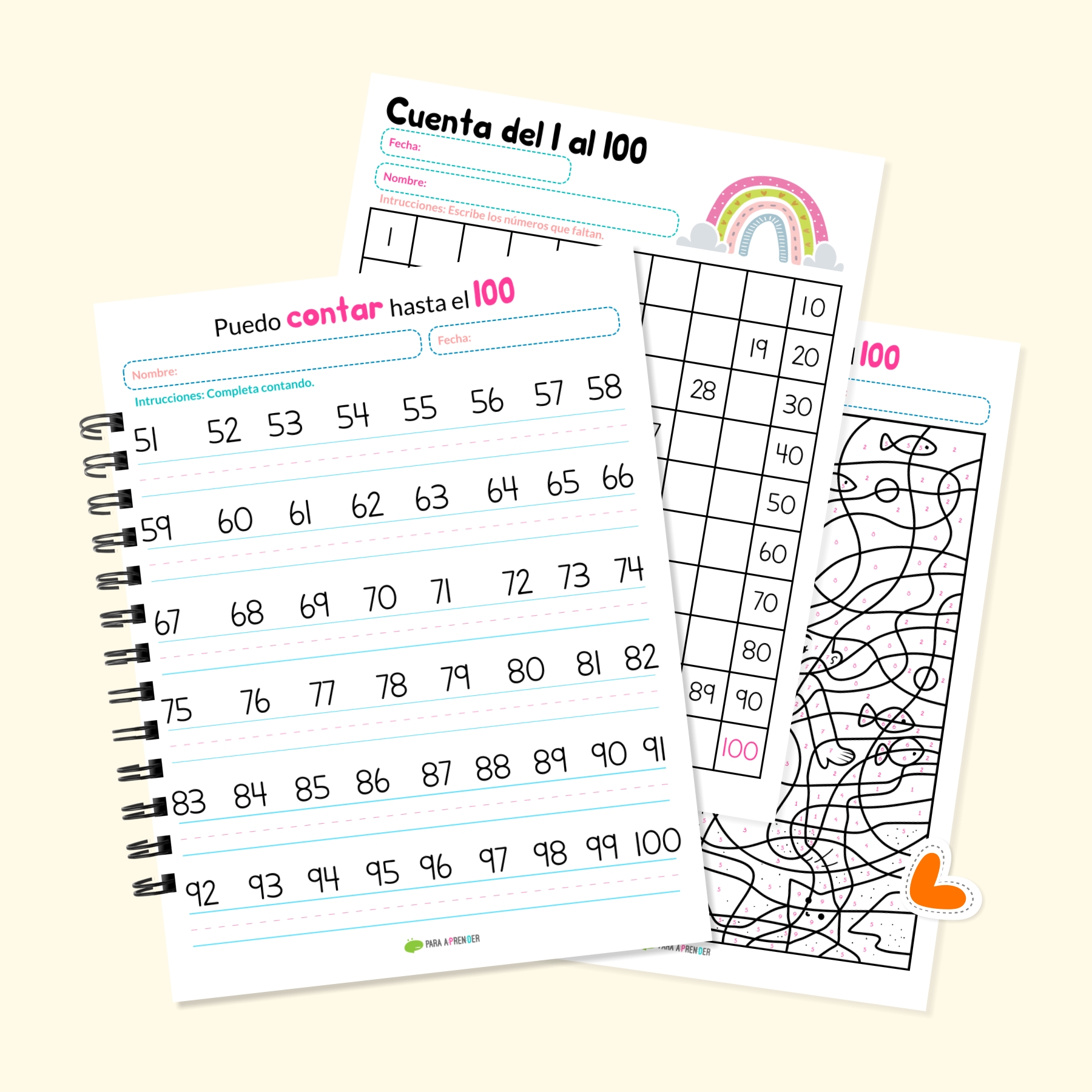 Los Números Del 1 Al 100 Preescolar Y Primaria Cuadernillo